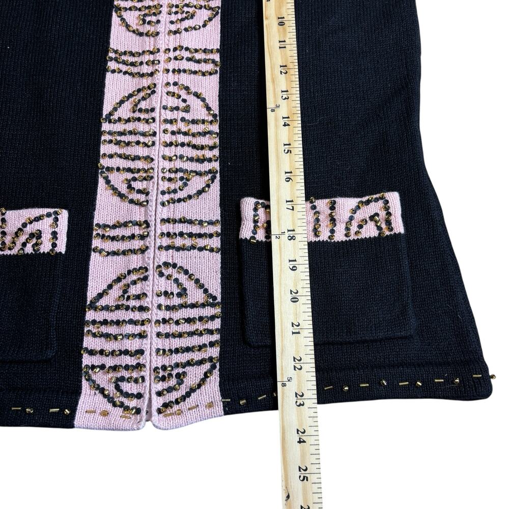 Storybook Knits Vintage Beaded Art Cardigan Jacket XS Cottagecore Boho Artwear - Picture 10 of 15